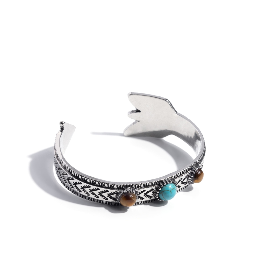 Silver and Turquoise Cuff Bracelet Earthy Expo Blue Mulit Stone Fashion Jewelry